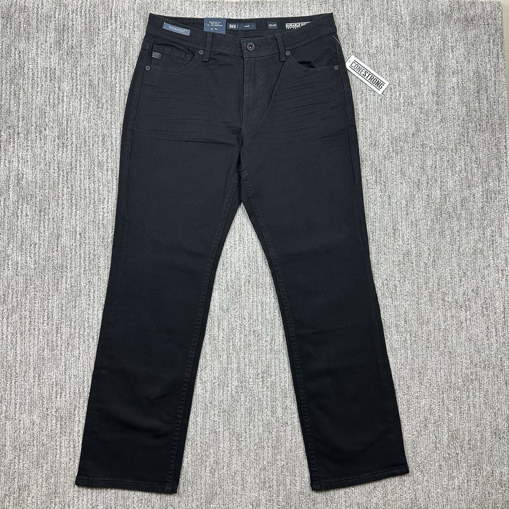 BKE Tyler Jeans Mens 33x32 Relaxed Performance Stretch Straight Black Wash Denim